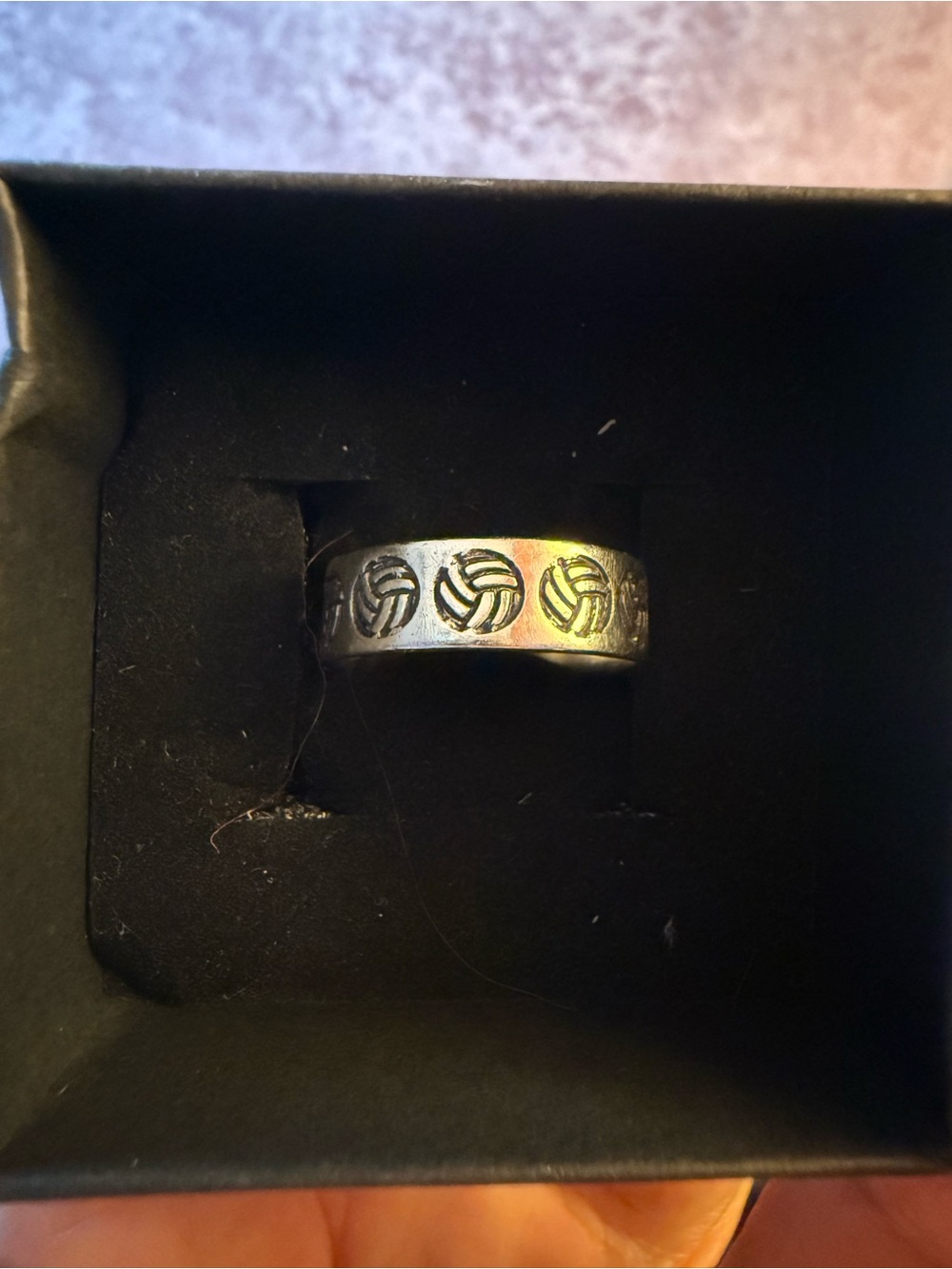 Sterling Silver Patterned Ring - Silver. Size 8-9